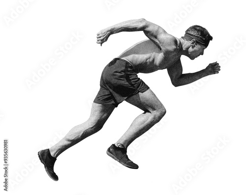 Male runner png sticker, transparent background photo