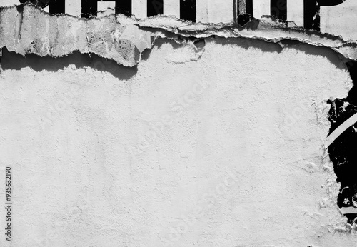 Old ripped torn blank black and white posters textures backgrounds grunge creased crumpled paper vintage collage placards empty space text