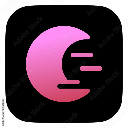 Editable cloudy windy moon vector icon. Part of a big icon set family. Perfect for web and app interfaces, presentations, infographics, etc