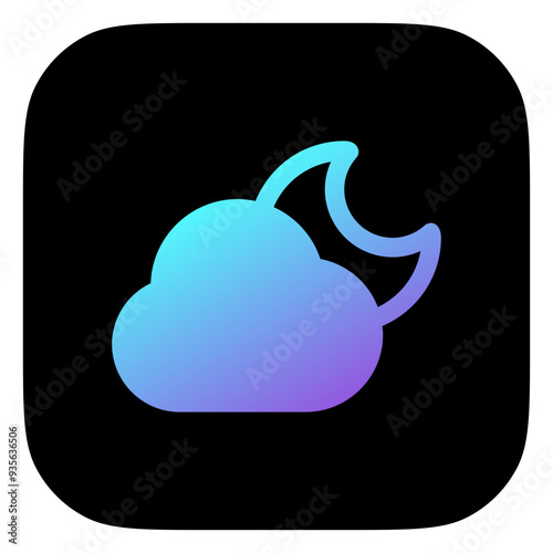 Editable night sky, moon and cloud vector icon. Part of a big icon set family. Perfect for web and app interfaces, presentations, infographics, etc