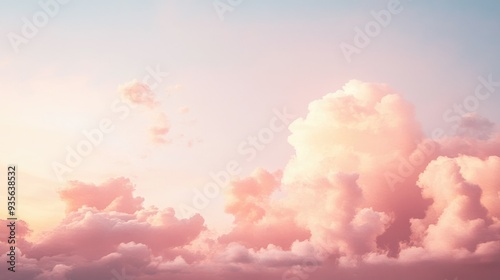 A pink pastel sky with soft clouds, creating a peaceful and dreamy atmosphere