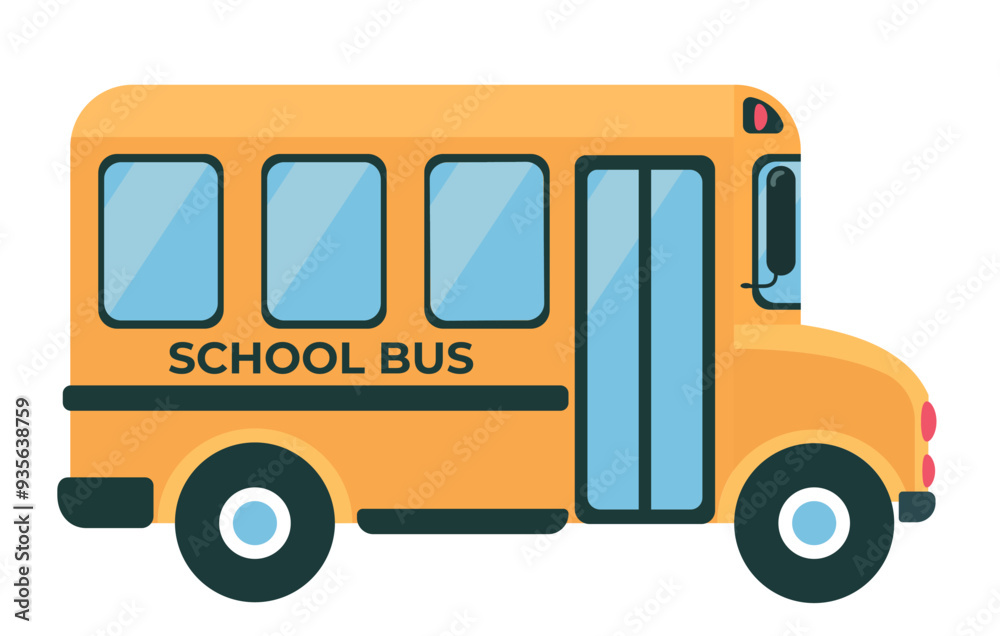Black and white line illustration of school bus isolated on transparent ...
