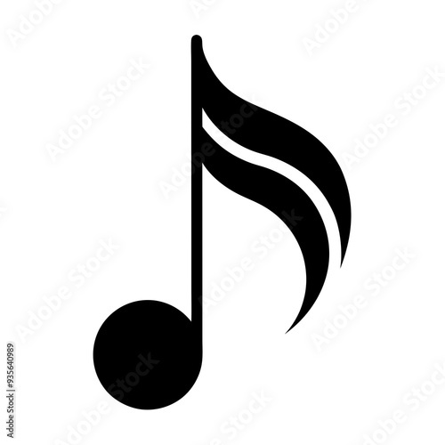 A simple, cool logo icon of a music note for a streaming service.