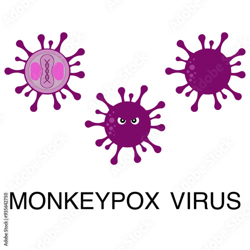 Monkeypox virus illustration, zoonotic viral disease that can infect human