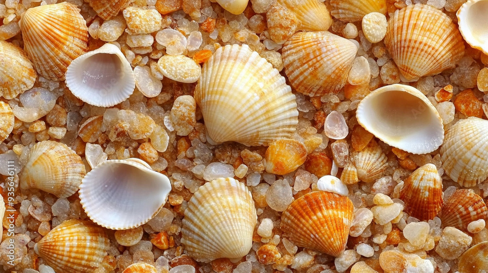 seashells on a textured background, representing the beauty and chaos of nature’s intricate designs seashells on a textured background, representing the beauty and chaos of nature’s intricate designs