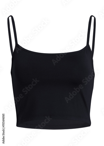 Black cropped tank top png mockup