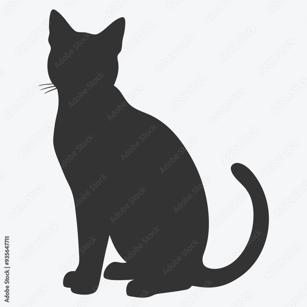 Fototapeta premium Stunning Cat Silhouette Vector Art, Perfect for Your Design Projects