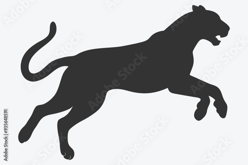 Dynamic Cheetah Silhouette Vector Illustration