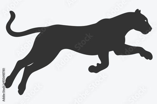 Dynamic Cheetah Silhouette Vector Illustration