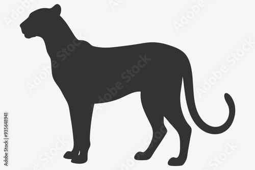 Dynamic Cheetah Silhouette Vector Illustration
