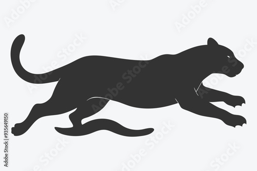 Dynamic Cheetah Silhouette Vector Illustration