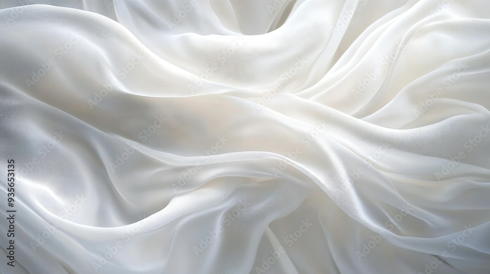 A white silk fabric flowing in the wind, symbolizing softness and grace A white silk fabric flowing in the wind, symbolizing softness and grace