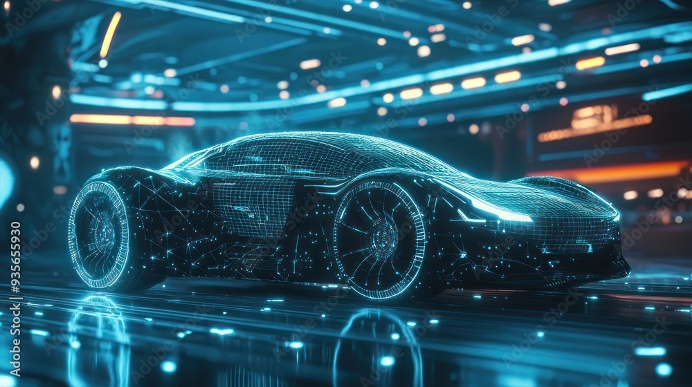 avantgarde photography, car with futuristic light projections, A futuristic car with neon lights on it This abstract futuristic illustration illustrates the concept of car service and technological avantgarde photography, car with futuristic light projections, A futuristic car with neon lights on it This abstract futuristic illustration illustrates the concept of car service and technological