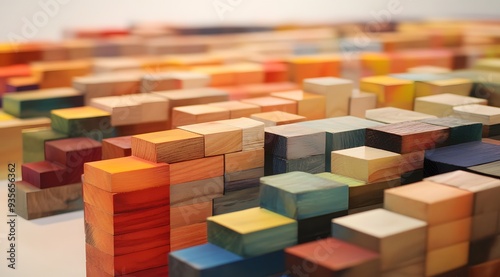 A Colorful Arrangement of Wooden Blocks