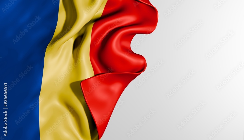 Romania flag background 3d image Romania flag background 3d image