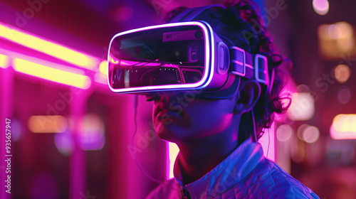 Immersive Virtual Reality Experience. Next-Gen VR Headset for Gaming and Beyond 