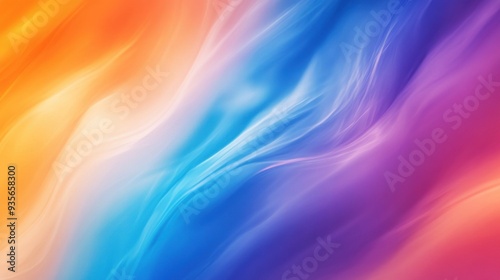 Wallpaper Mural A colorful abstract composition with fluid waves of orange, blue, purple, and red hues. Torontodigital.ca