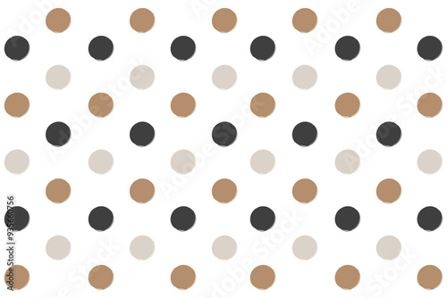 Png polka dot pattern in black and gold on transparent background