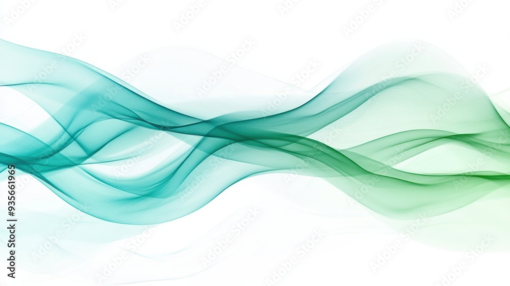 Abstract flowing blue and green waves on a white background. Abstract flowing blue and green waves on a white background.