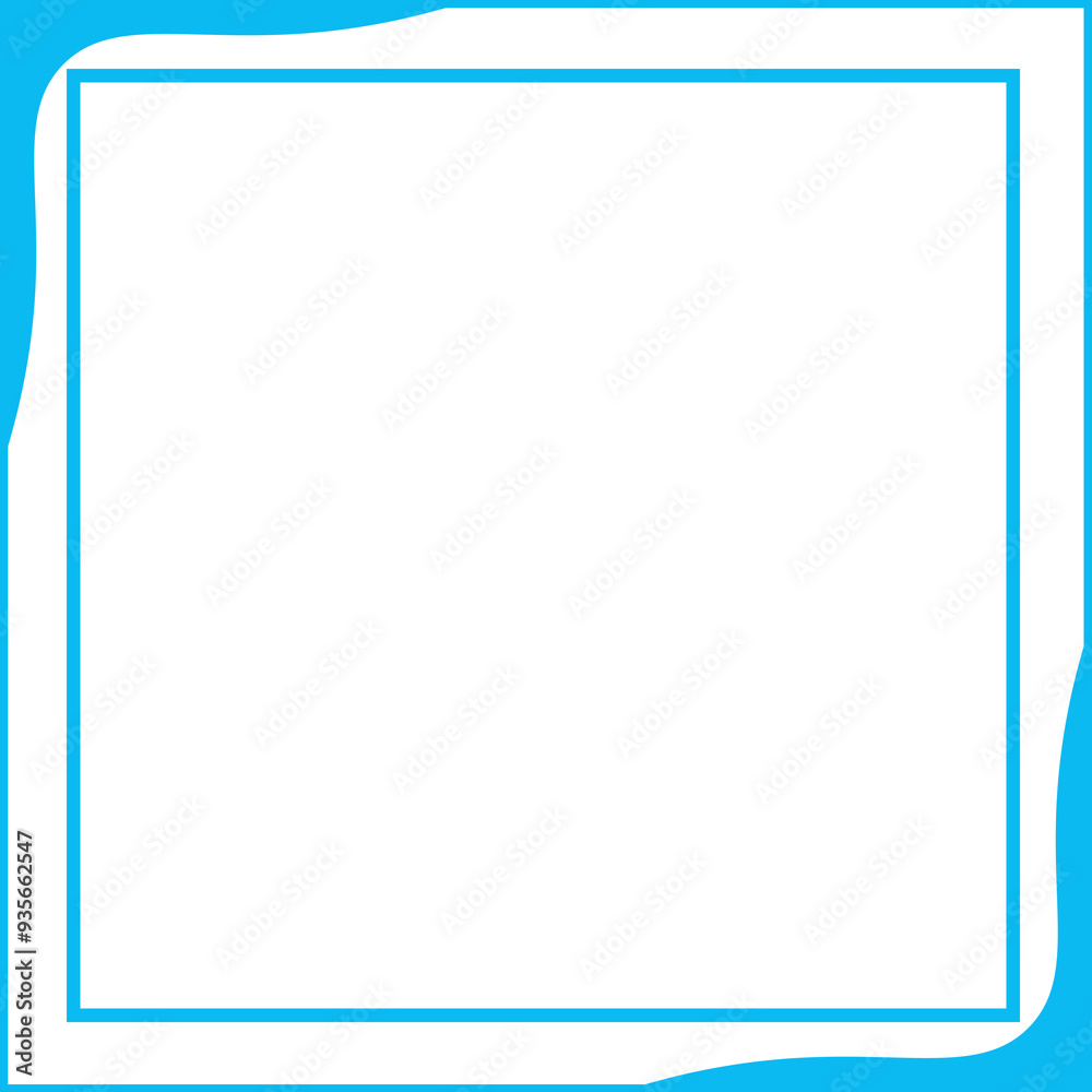 blue square line frame and curve in corner blue square line frame and curve in corner