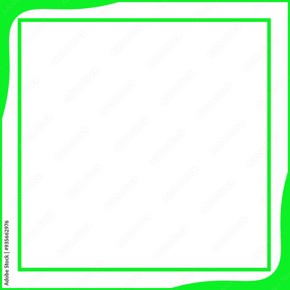 green square line frame and curve in corner green square line frame and curve in corner