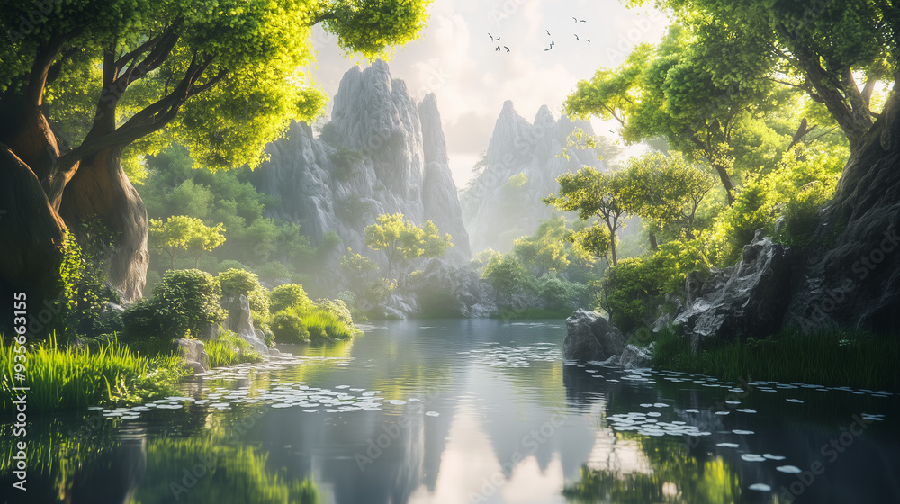 Fototapeta premium lake in the forest