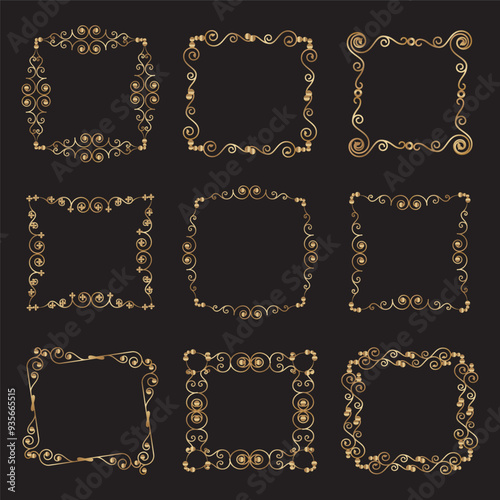 Vintage ornament frame. Decorative border frames,   vintage frame collection and backgrounds icons vector set. Decorative vintage frames and borders.