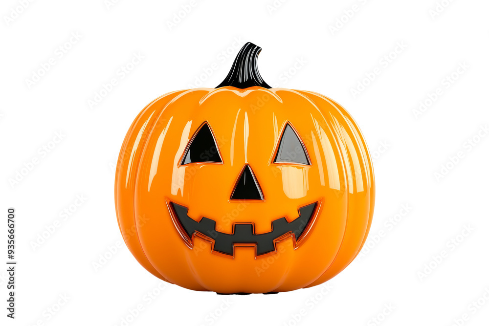 3D glass pumpkin with subtle Halloween themed glow isolated on transparent background 3D glass pumpkin with subtle Halloween themed glow isolated on transparent background