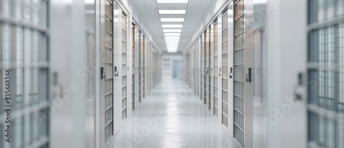 Detention center with inmates experiencing the strict confinement and captivity of their environment