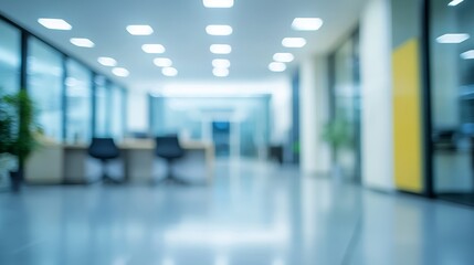 Modern office interior with blurred background showcasing the workspace during daytime