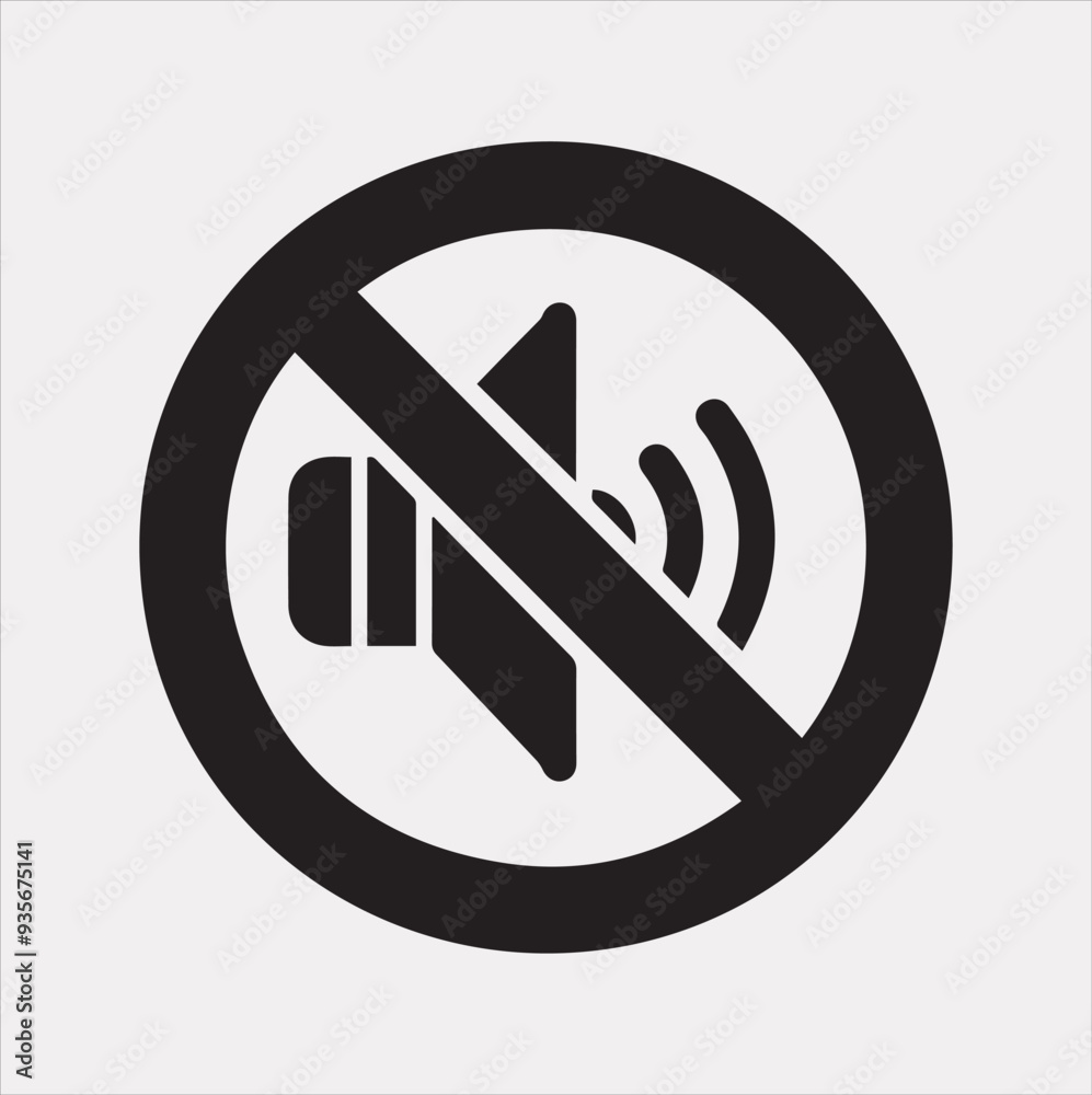 no sound icon illustration Vector silhouette icon on a white background no sound icon illustration Vector silhouette icon on a white background
