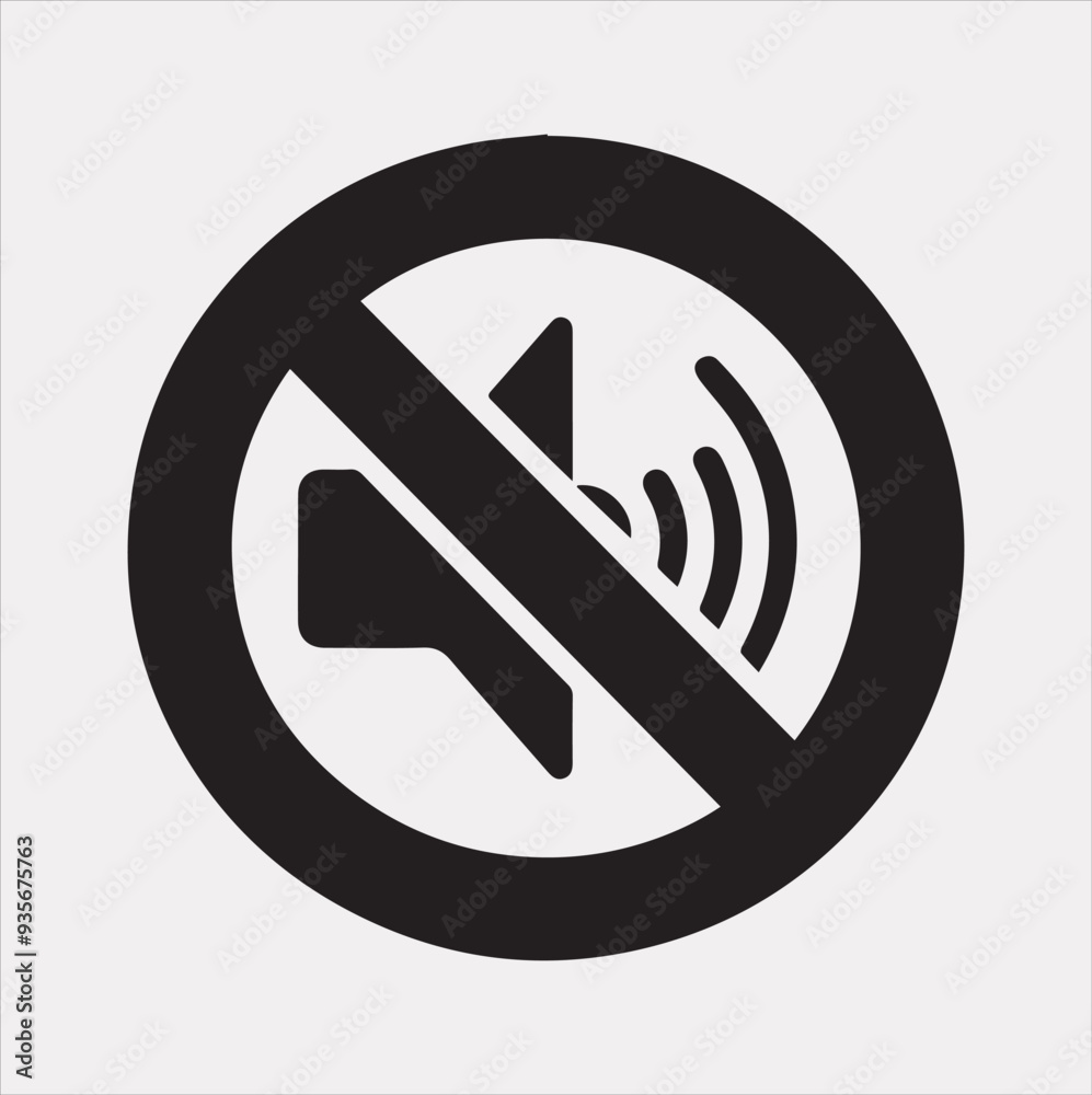 no sound icon illustration Vector silhouette icon on a white background no sound icon illustration Vector silhouette icon on a white background