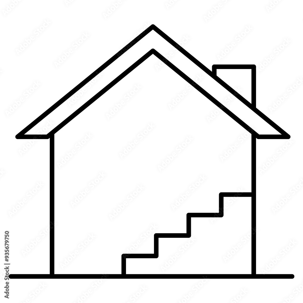 Stairs Inside A House Icon Design. Represents Indoor Stairs, House Stairs, Inside Staircase, Internal Stairs. Transparent PNG. Stairs Inside A House Icon Design. Represents Indoor Stairs, House Stairs, Inside Staircase, Internal Stairs. Transparent PNG.