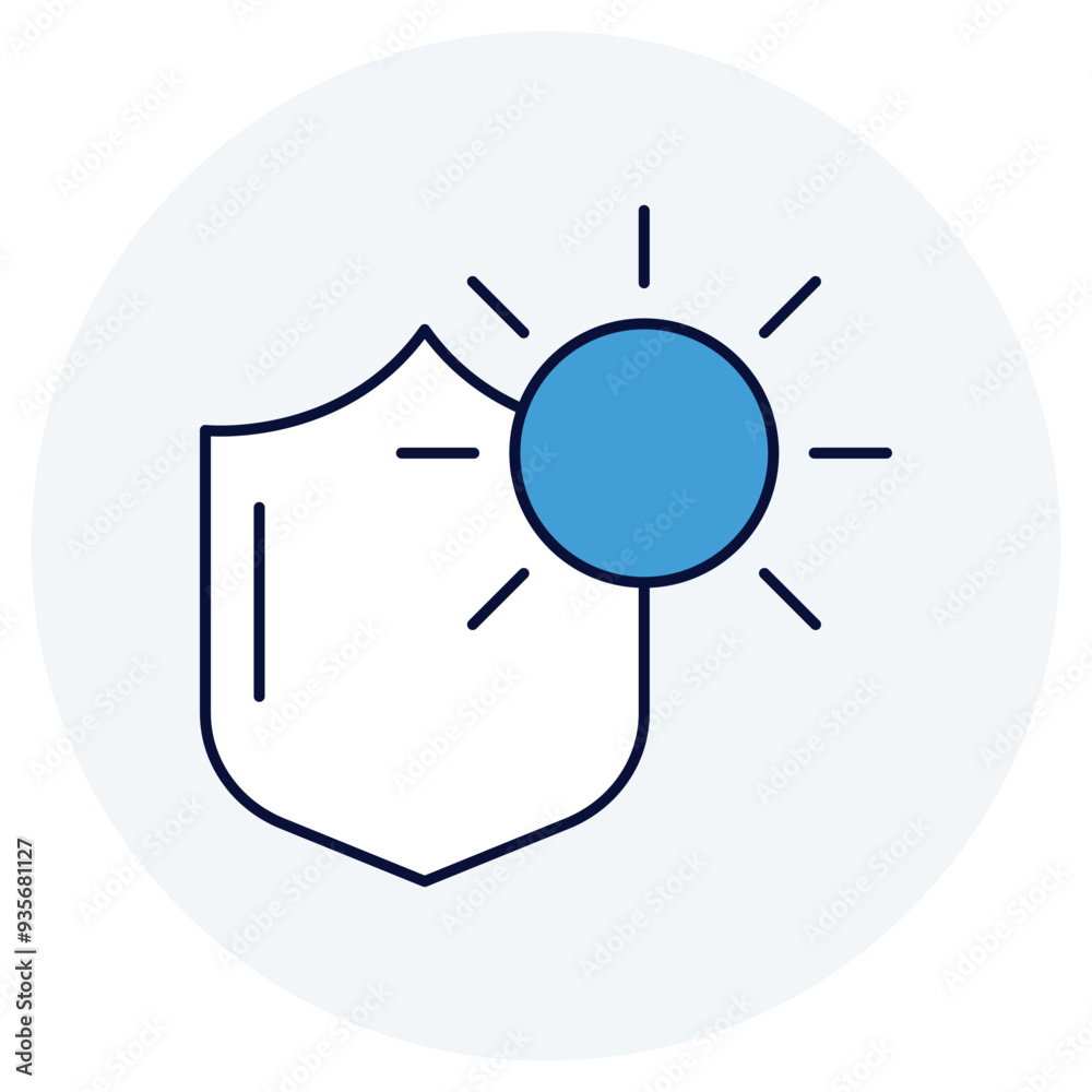 Obraz premium UV Resistance Icon Design. Represents UV Protection, Sun Protection, Ultraviolet Resistance, Sun Damage Prevention. Vector icon.