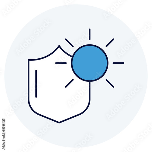 UV Resistance Icon Design. Represents UV Protection, Sun Protection, Ultraviolet Resistance, Sun Damage Prevention. Vector icon.