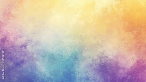 A vibrant abstract background with a gradient blend of purple, blue, and yellow colors creating a soft and dreamy atmosphere.