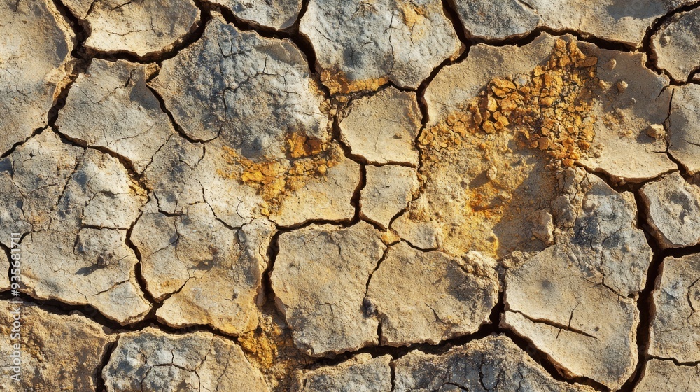 The Cracked Earth Texture Illustrating Severe Drought Conditions and Soil Degradation Effects The Cracked Earth Texture Illustrating Severe Drought Conditions and Soil Degradation Effects