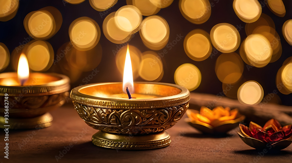 Diwali lamp element. Diwali Celebration Lighting a Sparkler Alongside Traditional Diya Oil Lamp. Diwali lamp element. Diwali Celebration Lighting a Sparkler Alongside Traditional Diya Oil Lamp.