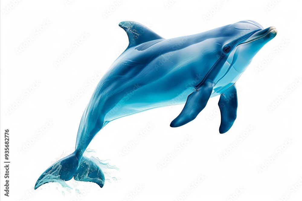 Fototapeta premium A blue dolphin jumping out of the water
