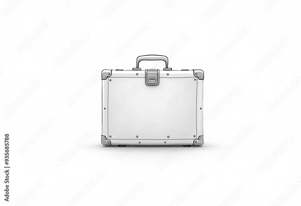 Sleek and Secure Briefcase Bag: CAD Drawing with Lockable Silver Aluminum Hard Shell Sleek and Secure Briefcase Bag: CAD Drawing with Lockable Silver Aluminum Hard Shell