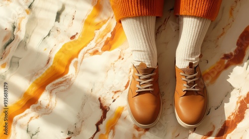 Step into Fall: Embrace Comfort and Style with a Knit Sweater, Accessories, and Chic Footwear for Autumn Vibes photo