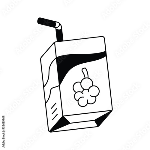 Fresh juice carton, beverage, breakfast and healthy drink vector design