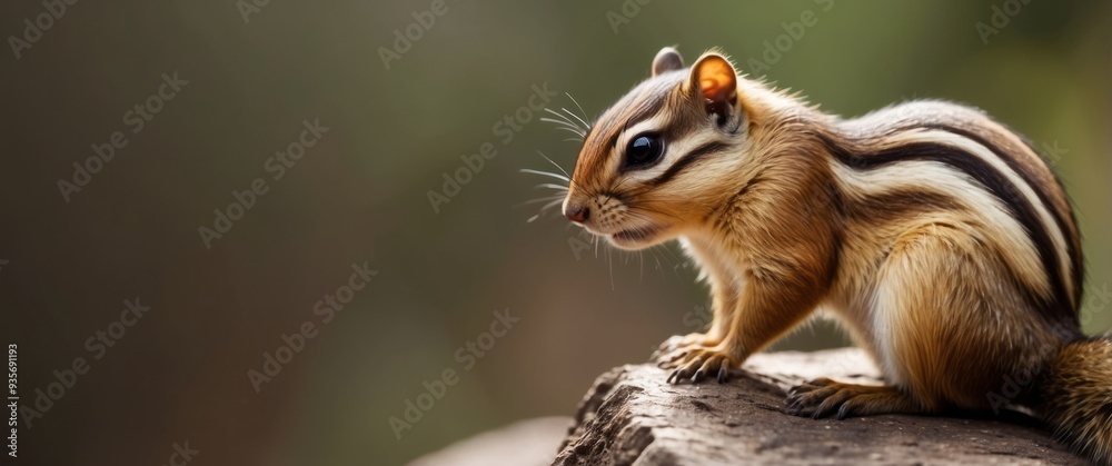 A Curious Chipmunk Perched on a Rock