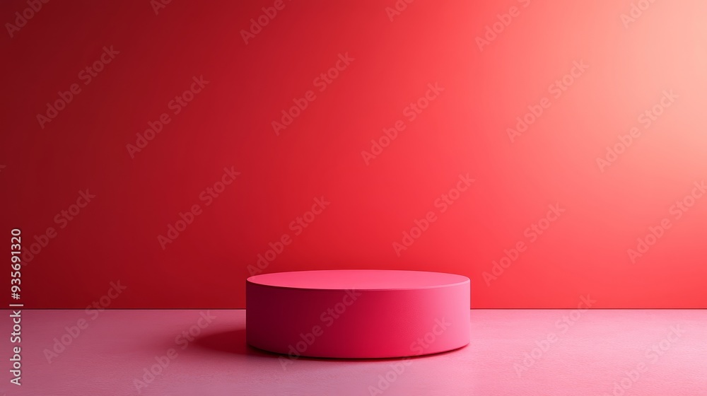 A red podium is standing in front of a red wall A red podium is standing in front of a red wall