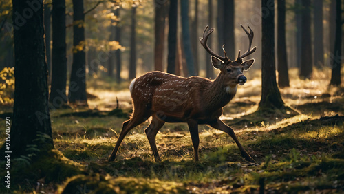 Sarna w naturalnym środowisku. Generative AI.