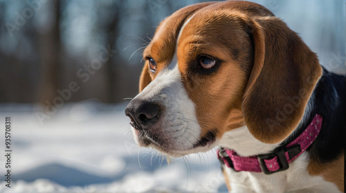 Obraz na płótnie Pies beagle w naturalnym środowisku. Generative AI. w salonie