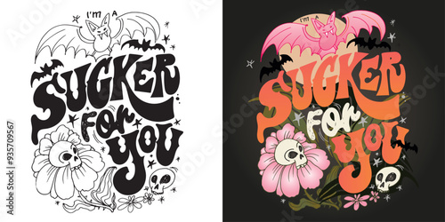 Happy Halloween vibe. Cute hand drawn doodle lettering quote. Lettering for t-shirt design, mug print, bag print, clothes fashion. 100% hand drawn vector image.