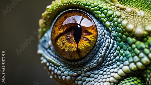 Obraz na płótnie Kameleon w naturalnym środowisku. Generative AI. w salonie
