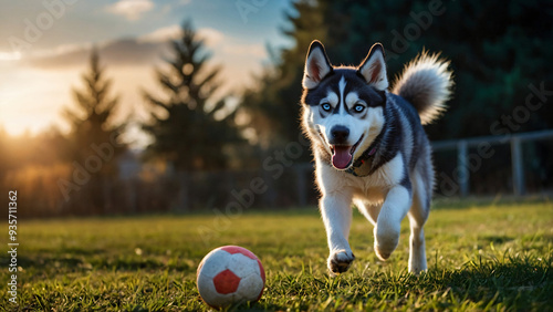 Obraz na płótnie Pies rasy Husky. Generative AI. w salonie