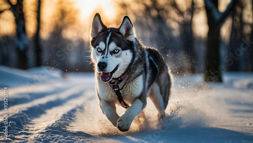 Obraz na płótnie Pies rasy Husky. Generative AI. w salonie